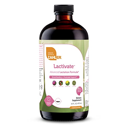 Zahler Lactivate, Lactation Support Supplement to Increase Mothers Milk Quality and Quantity, All Natural Breastfeeding Liquid Formula Containing Fenugreek, Certified Kosher Postnatal Vitamin, 16oz