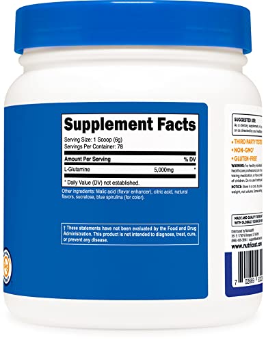 Nutricost L-Glutamine Powder 500 G Blue Raspberry