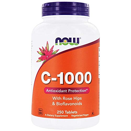 NOW Vitamin C-1,000 with Rose Hips & Bioflavonoids 250 Tablets