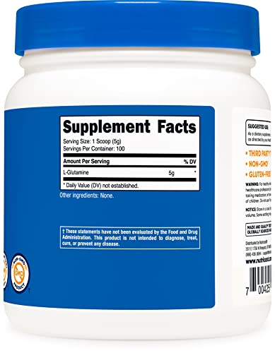 Nutricost L-Glutamine Powder 500 G Unflavored 100 Servings