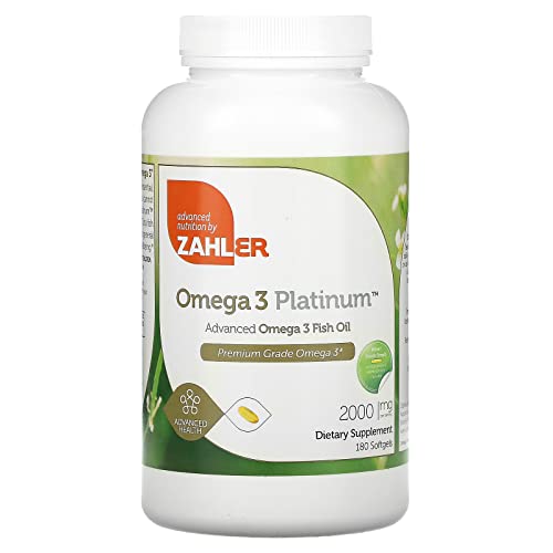 Omega 3 Platinum, Advanced Omega 3 Fish Oil, 1,000 mg, 180 Softgels, Zahler
