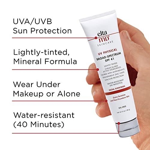 EltaMD UV Physical Tinted Face Sunscreen SPF 41 3.0 oz Tube