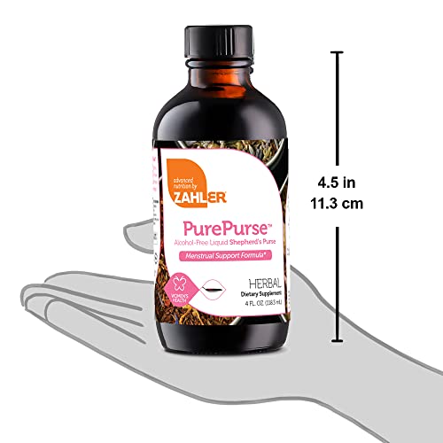 Zahler PurePurse, Liquid Sheperd’S Purse which Helps Reduce staining, All Natural Liquid Menstrual Support Formula, Certified Kosher,4oz