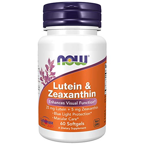 NOW Supplements Lutein &amp; Zeaxanthin с лютеином 25 мг и зеаксантином 5 мг, 60 мягких капсул