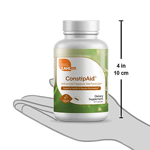 Zahler ConstipAid, Constipation Relief Supplement, Supports Healthy and Regular Elimination, Certified Kosher, 60 Capsules
