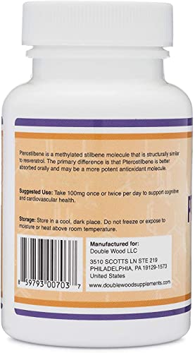 Double Wood Supplements Pterostilbene, 60 Capsules