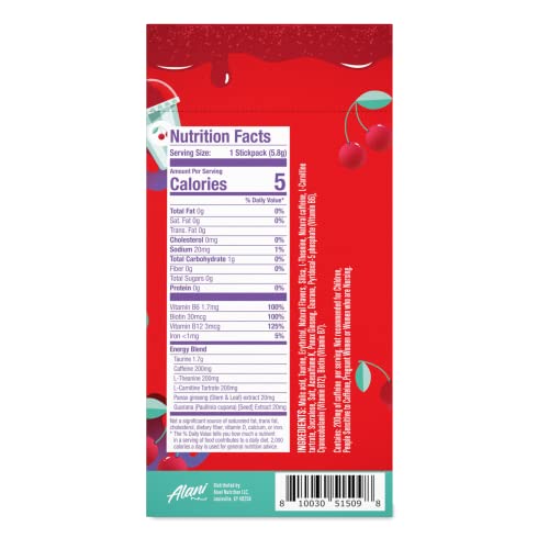 Alani Nu Energy Stick Packets, Cherry Slush 10 Sticks Per Pack