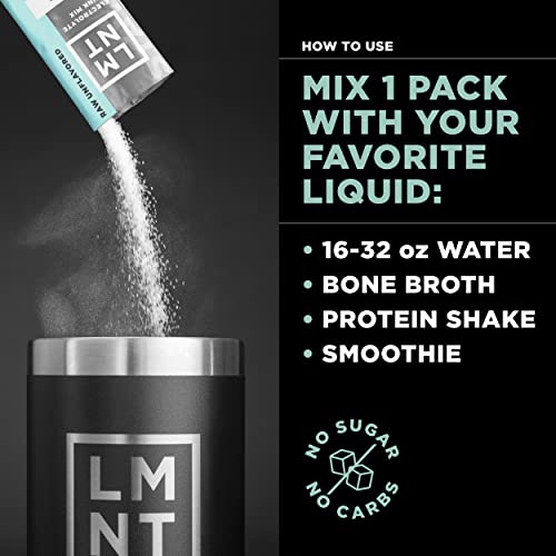 LMNT Zero-Sugar Electrolytes Raw Unflavored Salt 30 Sticks