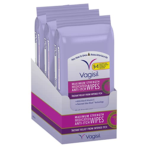 3 Pack Vagisil Wipes Anti-Itch Medicated Vaginal Wipes 20 Wipes