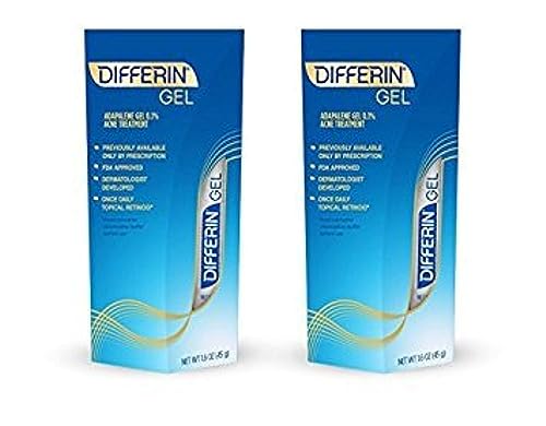 2 Pack Differin Adapalene Gel 0.1% Acne Treatment 1.6 Ounce