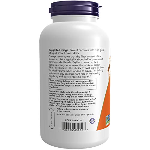 Now Foods Psyllium Husk 500mg (. 2Pack (500Vcaps Each))