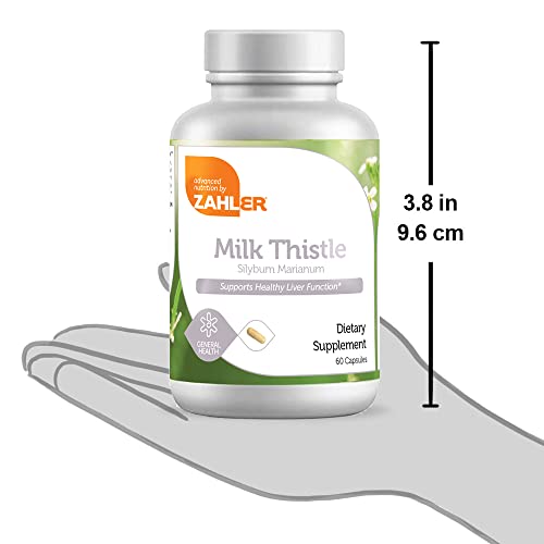 Zahler Milk Thistle, Liver Cleanse and Detox Support Supplement, All Natural and Potent Liver Tonic Formula with 80% SILYMARIN, Certified Kosher, 60 Capsules
