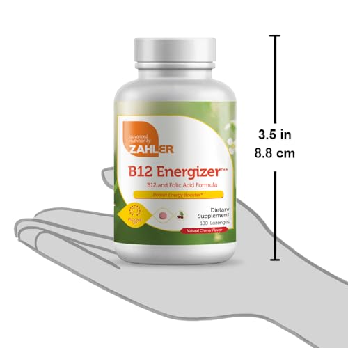 Zahler B12 Energizer, Potent Energy Supplement, Vitamin B12 Methylcobalamin, Certified Kosher, 5000 MCG, 180 Natural Cherry Flavor Lozenges