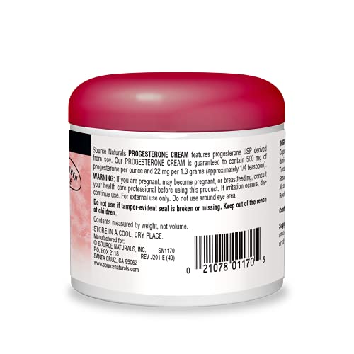 Source Naturals Progesterone Cream - Women's Health Support 4 Ounce Jar