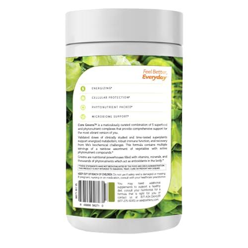 Zahler Core Greens Powder Nutrition Supplements - Superfood Powder - Super Green Juice & Smoothie Mix - Phytonutrient Rich Super Greens Powder with Spirulina, Chlorophyll & More, Natural Citrus Flavor