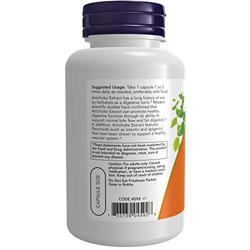 Now Foods Artichoke Extract 450mg, Veg-capsules, 90-Count