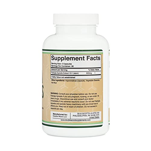 Double Wood Supplements Fadogia Agrestis 180 Caps 600mg Per Serving