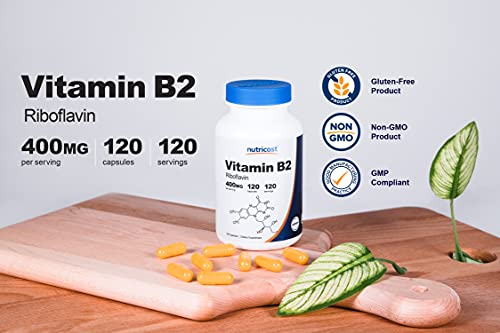 Nutricost Vitamin B2 (Riboflavin) 400mg 120 Capsules