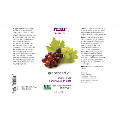 Now Foods Grape Seed Oil, 32 oz (16oz X2)