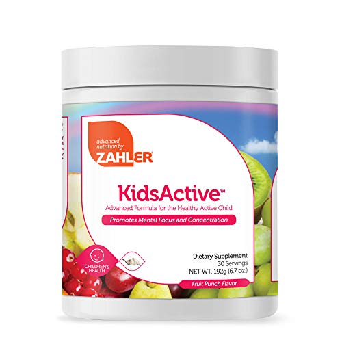 Zahler KidsActive, Kids Concentration Formula Powder, All Natural Children’s Supplement Supporting Focus and Attention, Certified Kosher, 30 Servings Fruit Punch Flavored Powder
