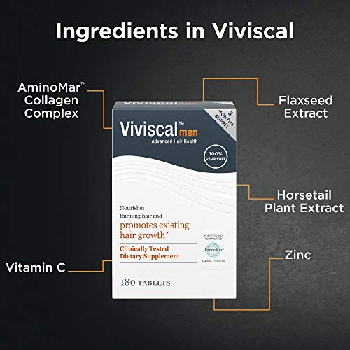 Viviscal Men's Hair Growth Supplement 180 Tablets - 3 Month Supply