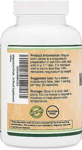 Double Wood Supplements Magnesium Citrate 180 Capsules