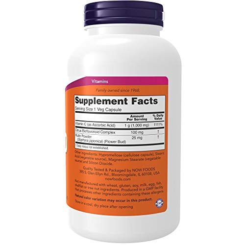 NOW Vitamin C-1000 with 100mg of Bioflavonoids, 250 Capsules