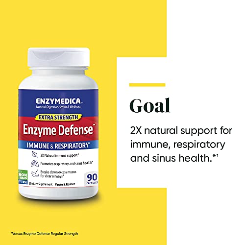 Enzymedica, Enzyme Defense Extra Strength, Advanced Dietary Supplement to Support Immune Health, Vegan, Kosher, Non-GMO, 90 Capsules (90 Servings)