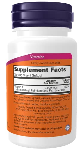 Now Foods, Vitamin A, 10,000 IU, 100 Softgels