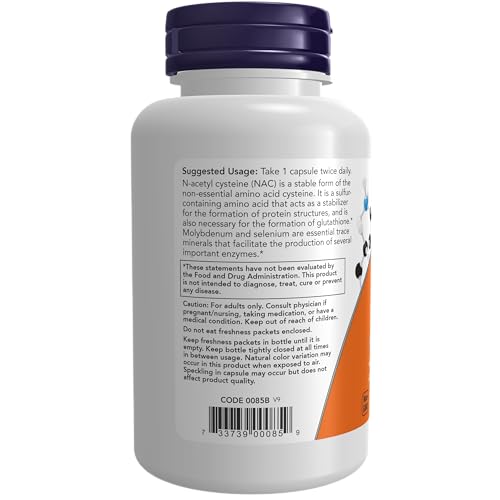 NOW Supplements, NAC (N-Acetyl Cysteine) 600 mg 100 Veg Capsules