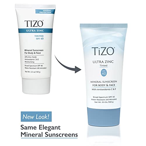 TIZO Ultra Zinc Body Face Sunscreen Tinted SPF 40 3.5 oz