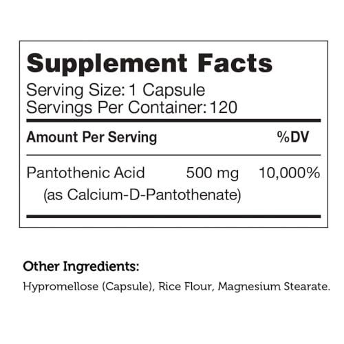 Zahlers Pantothenic Acid - 120 Capsules