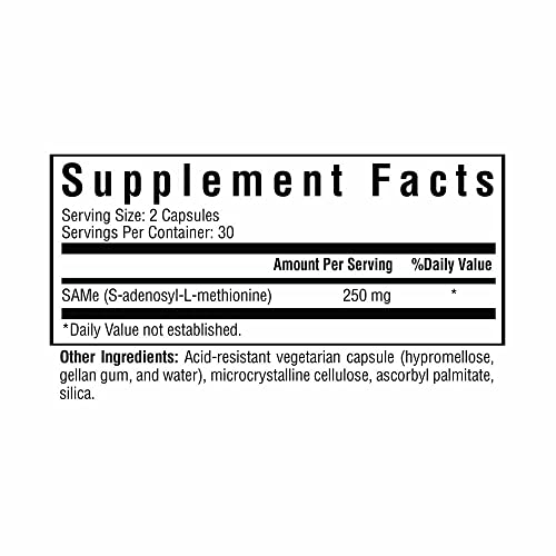 Seeking Health SAMe Supplement 60 Acid-Resistant Vegetarian Capsules