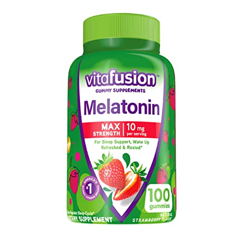 Vitafusion Max Strength Melatonin Gummy Supplements 100 Count