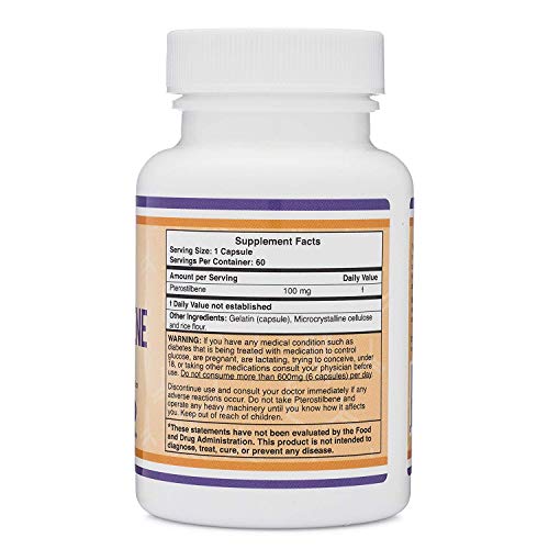 Double Wood Supplements Pterostilbene, 60 Capsules