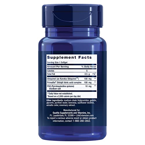 Life Extension Super Ubiquinol CoQ10 with PQQ & Shilajit 30 Softgels