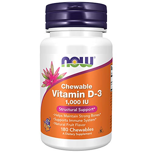 NOW Vitamin D-3 1,000 IU, 180 Chewables Fruit Flavor