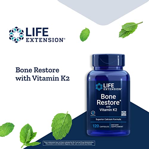 Life Extension Bone Restore with Vitamin K2 120 Capsules