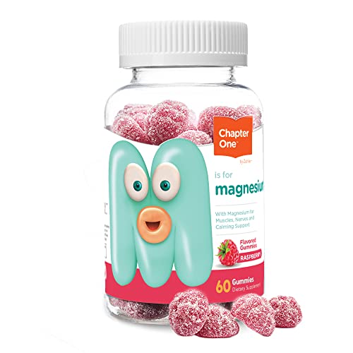Chapter One Magnesium Gummies, Calm Gummies for Kids and Adults, Kosher (Raspberry 60 Count)
