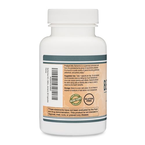 Double Wood Supplements Berberine HCL Supplement 500mg 60 Caps