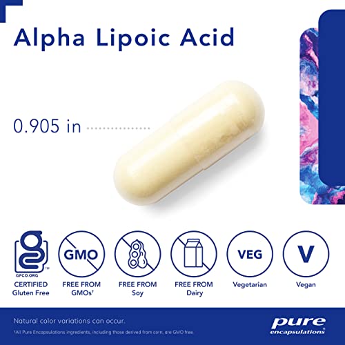 Pure Encapsulations Alpha Lipoic Acid 600 mg | ALA Supplement for Liver Support, Antioxidants, Nerve and Cardiovascular Health, Free Radicals, and Glucose Support* | 120 Capsules