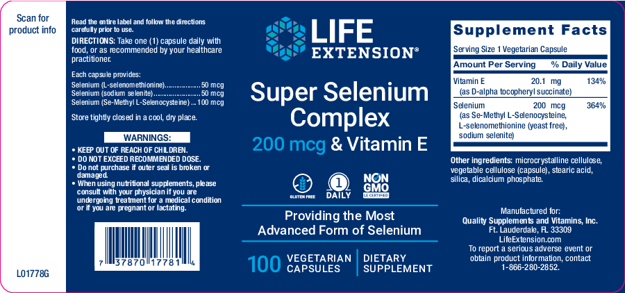 Life Extension Super Selenium Complex Vit E 100 vegcaps