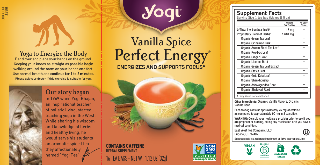 Yogi Teas Perfect Energy Vanilla Spice 16 bags