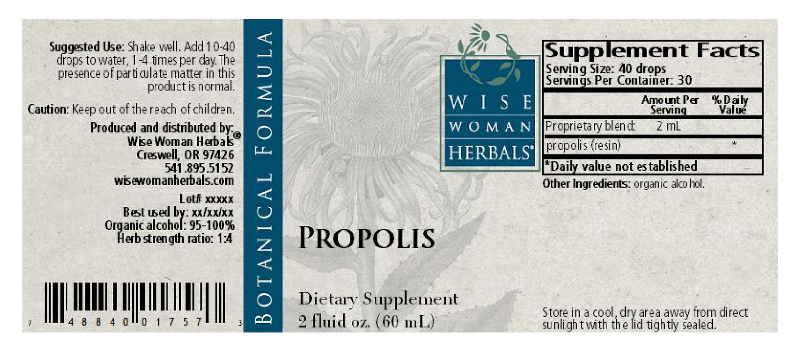 Wise Woman Herbals Propolis/propolis 2 oz