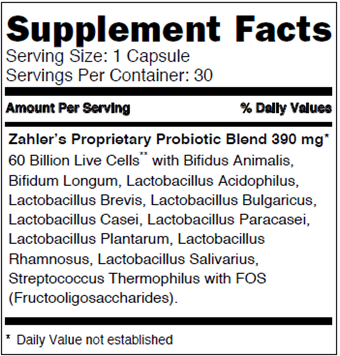 Advanced Nutrition by Zahler BioDophilus 60B 30 caps