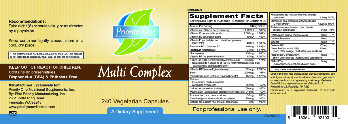 Priority One Vitamins Multi Complex Capsules 240 vcaps