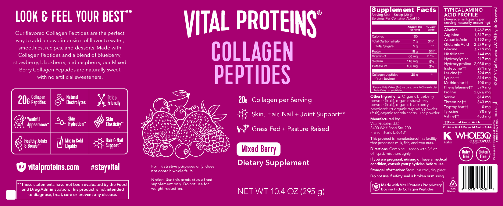Vital Proteins Collagen Peptides MB 10 serv
