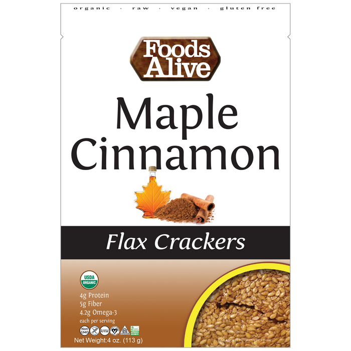 Foods Alive Organic Maple Cinnamon Snack Crack 4 oz