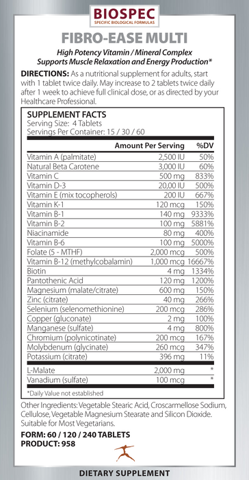 Biospec Nutritionals Fibro-Ease Multi 120 tabs