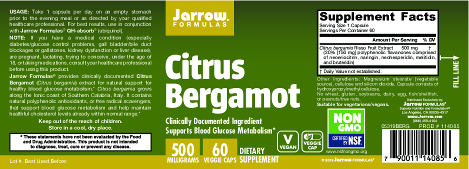 Jarrow Formulas Citrus Bergamot 500mg